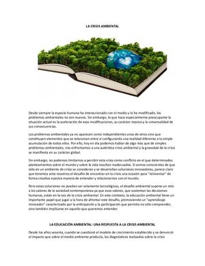 La Crisis Ambiental