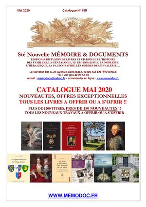 CATALOGUE MEMOIRE ET DOCUMENT 2020