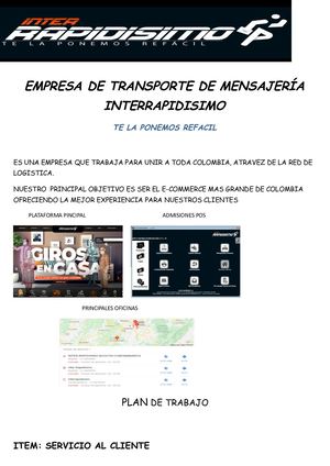 Servicio Al Cliente Empresa De Transporte De Mensajería Interrapidisimo