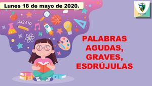 Ortografía-Palabras Agudas, Graves Y Esdrújulas (18 Mayo)