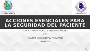 Acciones Esenciales Para La Seguridad Del Paciente
