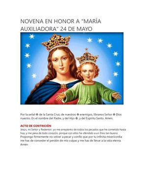 Novena A Maria Auxiliadora 2020