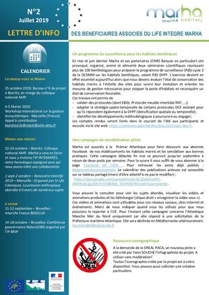 Lettre d'info des bénéficiaires associés Marha #02  Juillet 2019