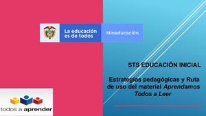 Presentacion De La Sts De Educación Inicial