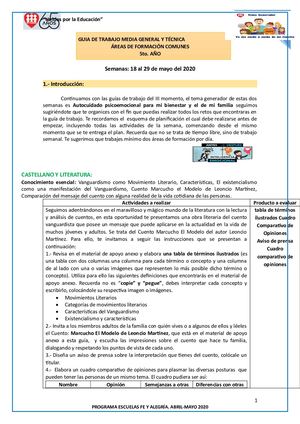 Guia De Actividades 5to