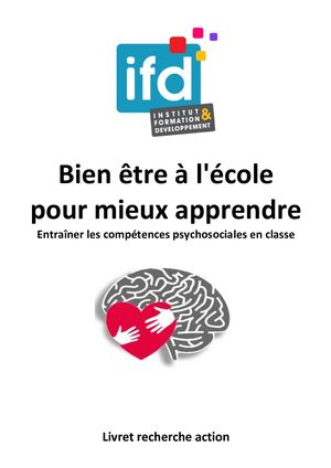 livret recherche Action : "Bien être à l'école"