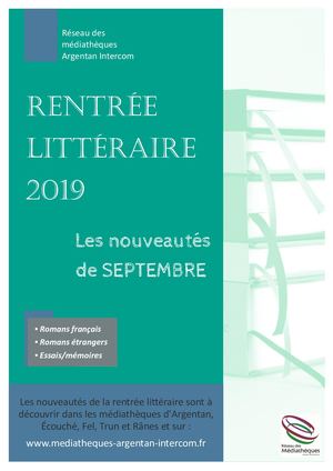 Nouveautés Adultes Septembre 2019
