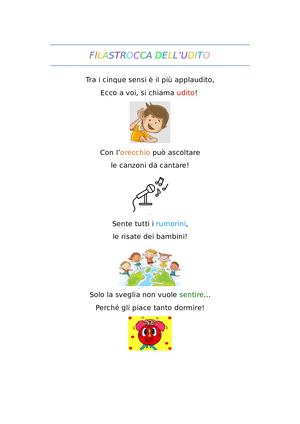 Filastrocca Dell'udito