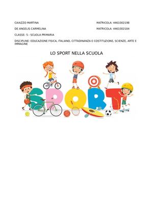 LO SPORT NELLA SCUOLA
