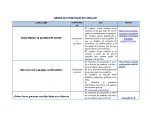 Banco De Estrategias Lenguaje