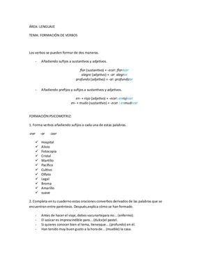 Formación De Verbos