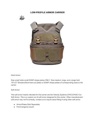 Buy Low-Profile Armor Carrier Online & Velocity Systems