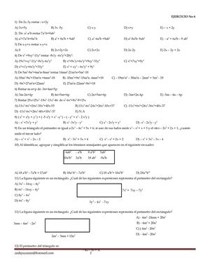 Ejercicios De Algebra