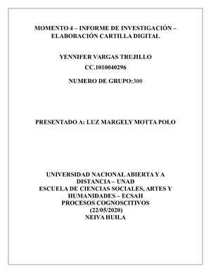 Trabajo Final Proceso Cognitivos Yennifer Vargas Trujillo