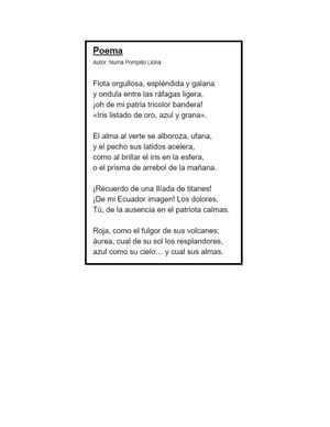 La Bandera Del Ecuador Numa Pompilio Llona