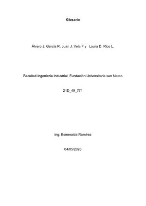 Glosario Principios De Administracion