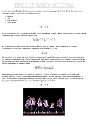 Tipos De Danza Moderna