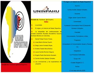 Revista Radar Deportivo Camilo Andrés Salazar Grisales