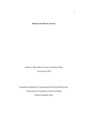 Regla De Tres Directa E Inversa