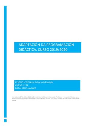 Adaptación Programación 2º