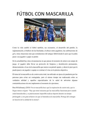 Fútbol Con Mascarilla