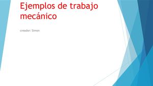 Ejemplos De Trabajo Mecánico