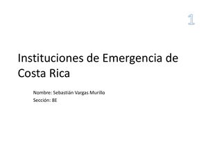 Instituciones De Emergencia De Costa Rica