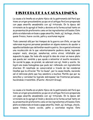 Historia De La Causa Limeña