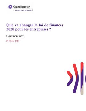 Commentaires Annexe Fiscale 2020