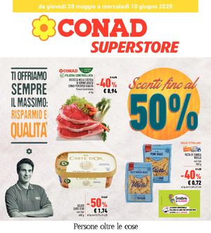Volantino Conad Superstore Sardegna Nord Ovest 28 Maggio 10 Giugno 2020