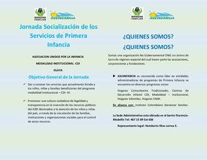 Jornada Socialización De Los Servicios De Primera Infancia Cdi Olaya