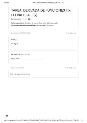 3 DERIVADA DE FUNCIONES F(x)^g(x).