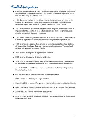 Línea De Tiempo Facultad De Ingeniería