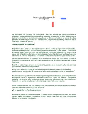 La Descripción Del Problema De Investigación
