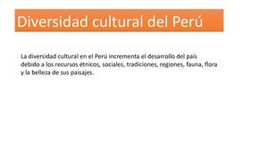 Diversidad Cultural Del Perú