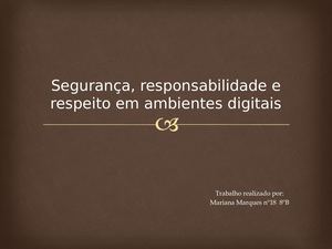 Segurança, Responsabilidade E Respeito Em Ambientes Digitais