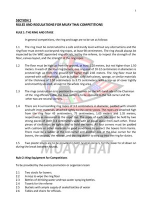 WBC Muay-thaï Rules And Regulations