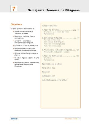 Semejanza , Teorema De Pitágoras 2esoquincena7