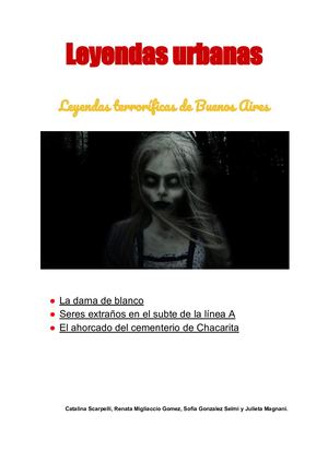 Leyendas Urbanas De Julieta Magnani, Sofia Gonzalez Selmi, Renata Migliaccio Y Catalina Scarpelli