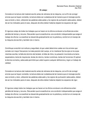 Dictado De Mecanografia Clase