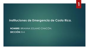 Instituciones De Emergencia De Costa Rica