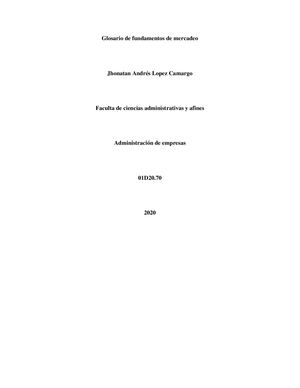 Glosario De Fundamentos De Mercadeo