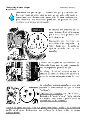 Moléculas y átomos, el agua