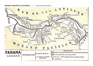 Panamá, mapa fìsico y económico