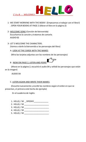 1°ay B Welcome