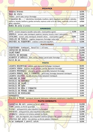 Carta Pizzeria Jordi, Amposta 977705992