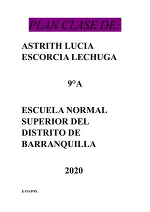 Plan Clase Astrith Escorcia
