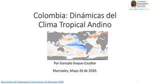 Colombia: Dinámicas Del Clima Tropical Andino