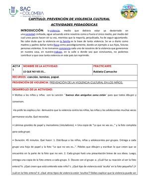 Actividades Pedagoccicas Sobre La Violencia Cultural