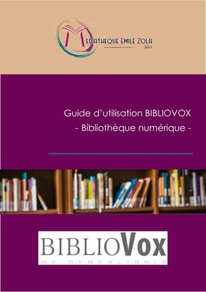 Guide D'utilisation Bibliovox